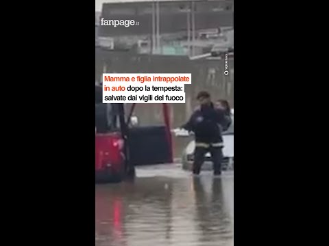 Mamma e figlia intrappolate in auto dopo la tempesta: salvate dai vigili del fuoco a Porto Torres