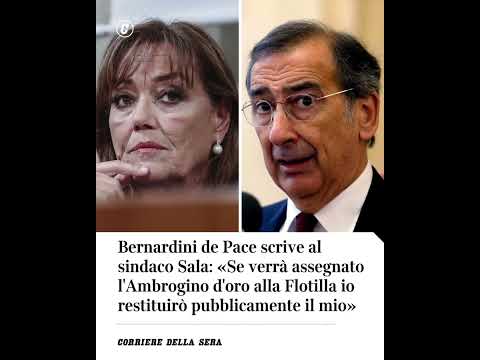 Bernardini de Pace al sindaco Sala: «Se Ambrogino d’oro andrà alla Flotilla restituirò il mio»