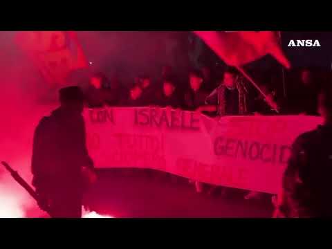 Flotilla, Roma: i manifestanti fronteggiati dalle Forze dell’ordine