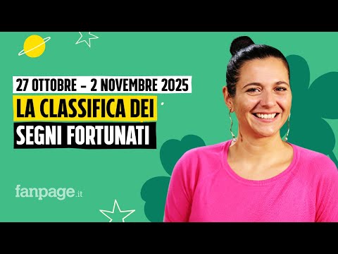 Oroscopo, la classifica dei segni più fortunati della settimana dal 27 ottobre al 2 novembre 2025