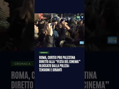 Roma, corteo pro Pal diretto alla “Festa del cinema” bloccato dalla polizia: tensioni e idranti