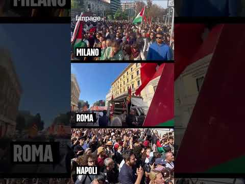 Sciopero in tutta Italia per Gaza e Flotilla: le immagini dalle piazze