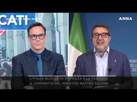 Flotilla, Salvini: “Sciopero illegittimo. Landini lo organizza? Paghi lui”