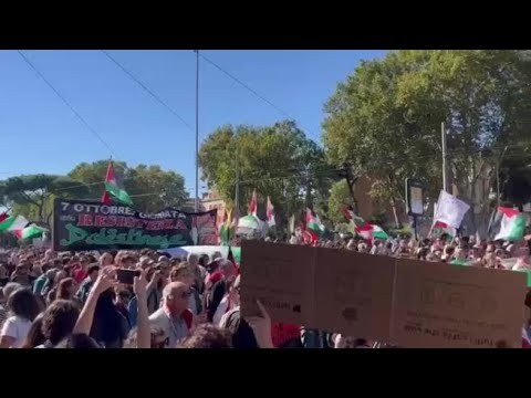 Corteo ProPal da Piramide: cori, slogan, bandiere palestinesi