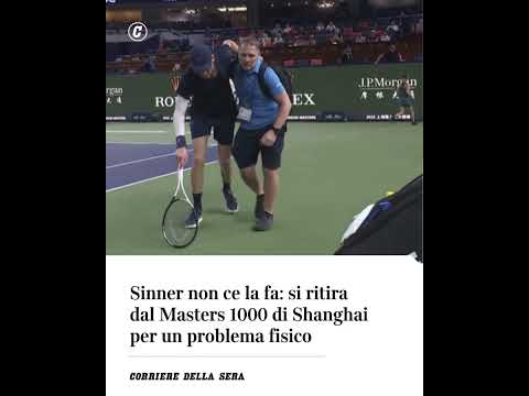Sinner non ce la fa: si ritira dal Masters 1000 di Shanghai per un problema fisico #shorts #news
