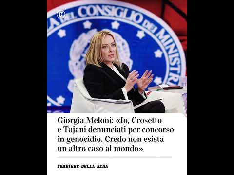 Giorgia Meloni: «Io,Crosetto e Tajani denunciati per concorso in genocidio» #shorts #news #gaza
