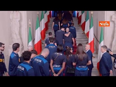 Meloni riceve a Palazzo Chigi Nazionali femminile e maschile di pallavolo dopo vittoria mondiali