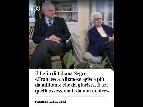 Figlio di Liliana Segre: «Francesca Albanese più militante che giurista. Ossessionata da mia madre»