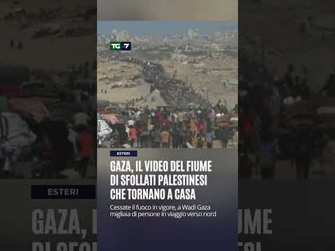 Gaza, il video del fiume di sfollati palestinesi che tornano a casa