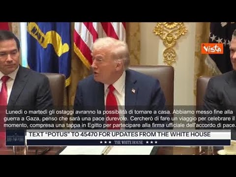 Trump: “Abbiamo messo fine alla guerra a Gaza, ostaggi liberi lunedì o martedì”