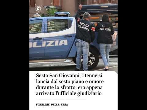 Sesto San Giovanni, 71enne si lacia dal sesto piano e muore durante lo sfratto #shorts #news #milano