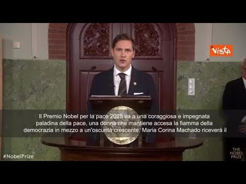 Ex deputata Venezuela Maria Corina Machado vince il Premio Nobel per la Pace
