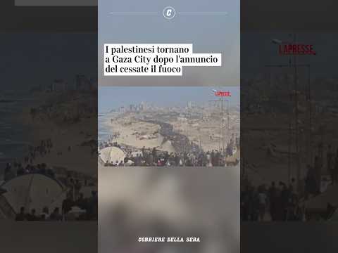 I palestinesi tornano a Gaza City dopo l’annuncio del cessate il fuoco #shorts #news