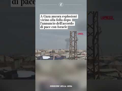 A Gaza ancora esplosioni vicino alla folla dopo annuncio dell’accordo di pace con Israele #shorts