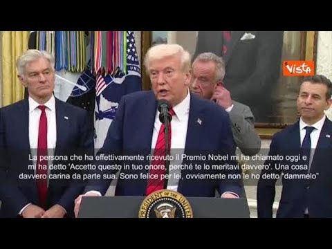 Trump: Vincitrice Nobel pace mi ha dedicato premio, ma non le ho detto “Dammelo che spetta a me”