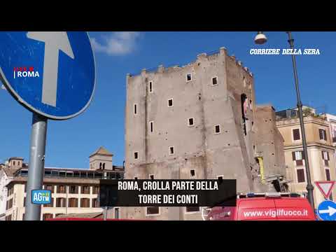 Crollo Torre dei Conti a Roma