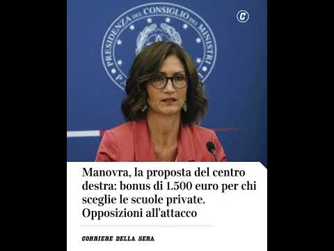 Manovra, la proposta del centro destra: bonus di 1.500 euro per chi sceglie le scuole private