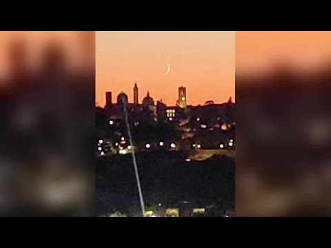 Bergamo, il video della falce di luna allineata al Campanone