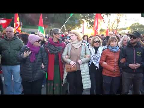 Il corteo per la Palestina sfila per le vie di Roma