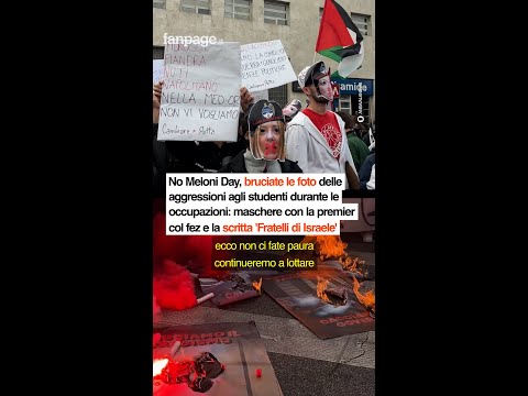 No Meloni Day, bruciate le foto delle aggressioni agli studenti durante le occupazioni