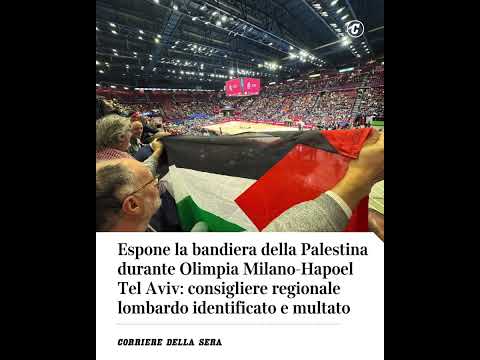 Espone bandiera della Palestina sugli spalti del Forum: consigliere lombardo identificato e multato