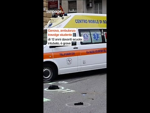 Genova, ambulanza travolge uno studente di 12 anni davanti scuola: intubato, è grave