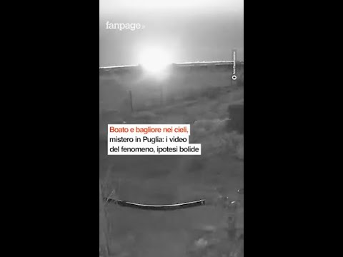 Boato e bagliori nei cieli: mistero in Puglia. Il video del fenomeno e l’ipotesi bolide