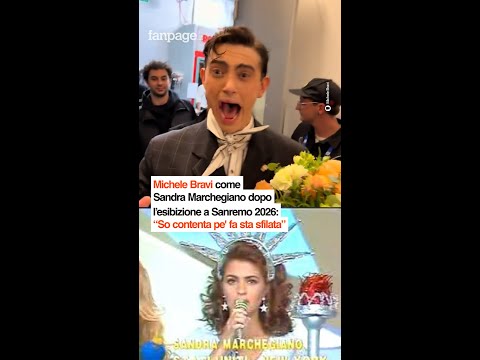 Michele Bravi come Sandra Marchegiano dopo l’esibizione a Sanremo: “So contenta pe’ fa sta sfilata”