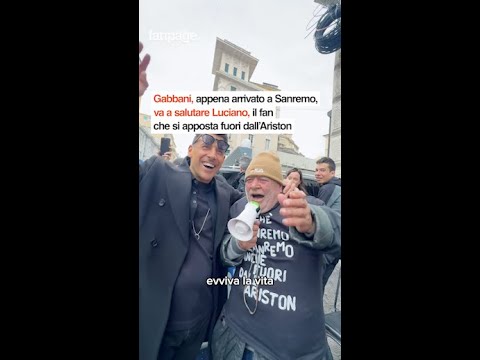 Gabbani appena arrivato a Sanremo va a salutare Luciano, il fan che si apposta fuori dall’Ariston