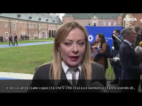 Meloni al vertice Ue: “Rafforziamo la cooperazione con Merz, ma non e’ contro qualcuno altro”