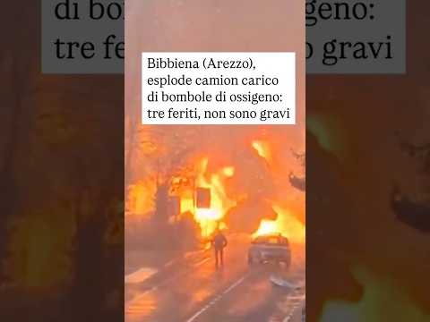 Bibbiena (Arezzo), esplode camion carico di bombole di ossigeno: tre feriti, non sono gravi #shorts