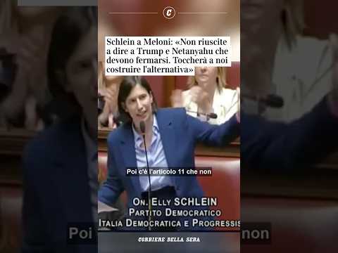 Schlein a Meloni: «Non riuscite a dire a Trump e Netanyahu che devono fermarsi» #shorts