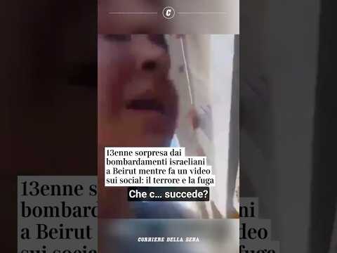 13enne sorpresa dai bombardamenti israeliani a Beirut mentre fa un video sui social #shorts #news