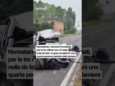 Modena, schianto tra camion del latte e auto sulla via Emilia: 3 morti e un ferito grave, il video d