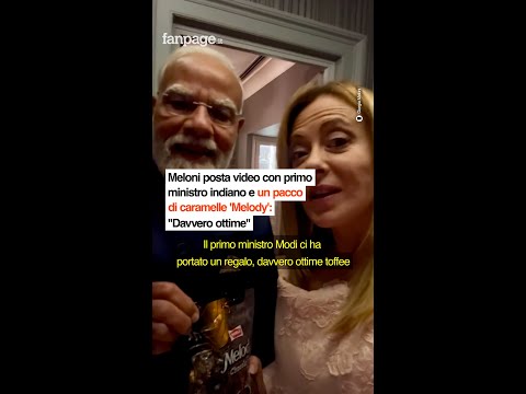 Meloni posta video con primo ministro indiano e un pacco di caramelle ‘Melody’: “Davvero ottime”