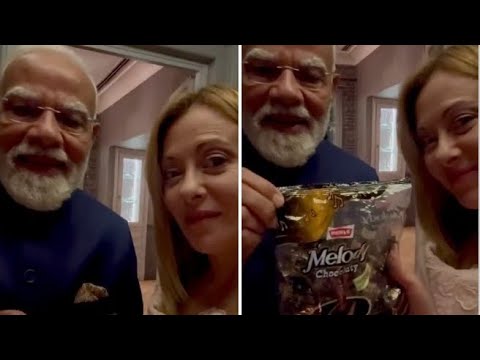 Modi regala a Meloni le caramelle «Melody», il video postato dalla premier sui social e le risate…