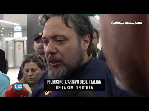 Fiumicino, arrivo degli italiani della Sumud Flotilla