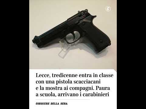 Lecce, 13enne porta a scuola pistola scacciacani: paura in classe, arrivano i carabinieri