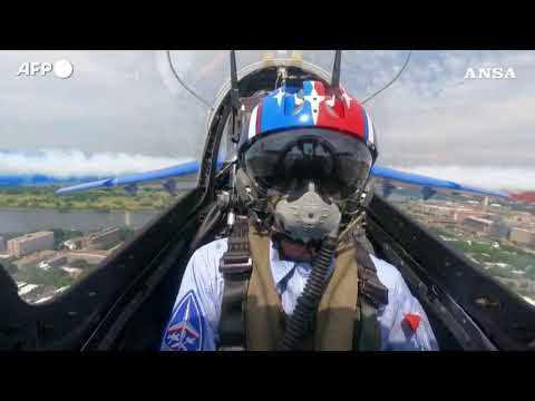 La “Patrouille de France” in volo sui cieli di Washington