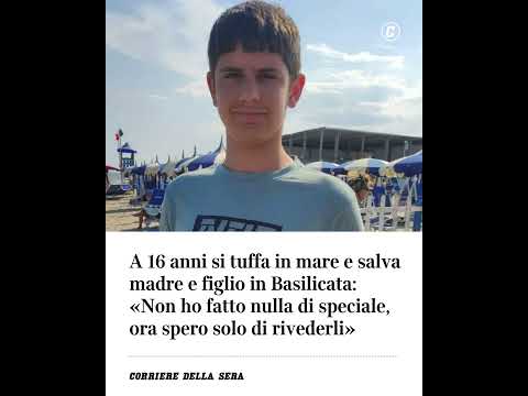 A 16 anni si tuffa in mare e salva madre e figlio in Basilicata