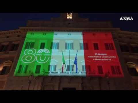 80 anni fa la prima seduta della Costituente, la Camera illuminata con il tricolore