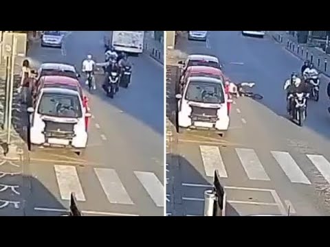 Anziano ciclista spinto a terra da motociclisti a Pompei