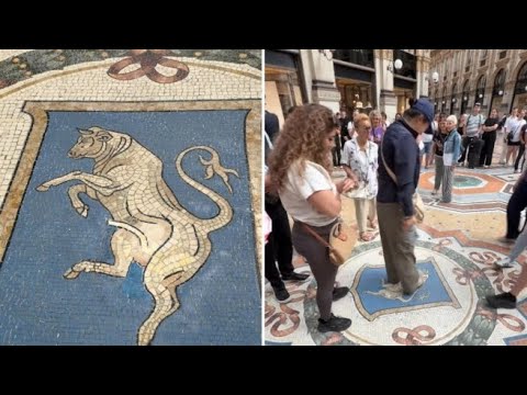 Milano, inaugurato il restauro del mosaico del toro in Galleria: i turisti si precipitano a fare …