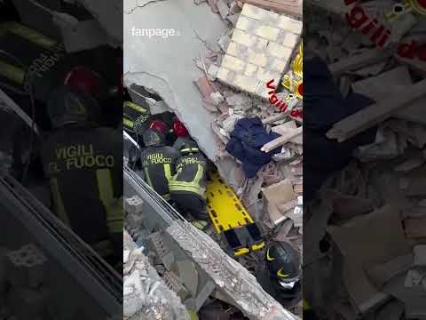 Crollo a Sant’Elpidio: il salvataggio dell’uomo sotto le macerie