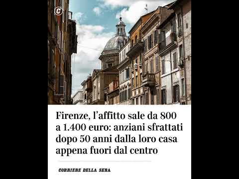 Firenze, l’affitto sale da 800 a 1.400 euro: anziani sfrattati dopo 50 anni dalla loro casa