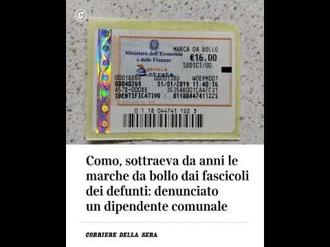 Como, sottraeva da anni le marche da bollo dai fascicoli dei defunti: denunciato dipendente comunale