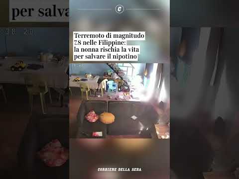 Terremoto di 7.8 nelle Filippine: la nonna rischia la vita per salvare il nipotino