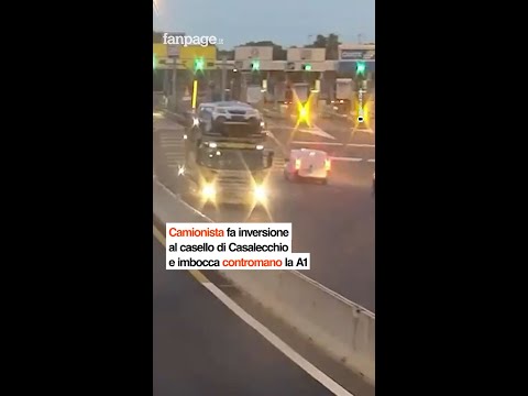 Camionista fa inversione al casello di Casalecchio e imbocca contromano la A1