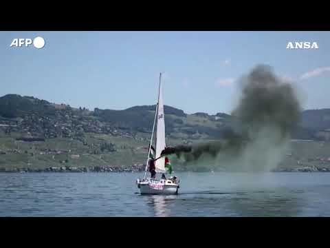 Imbarcazioni navigano sul Lago di Ginevra per Gaza: protesta in vista del G7