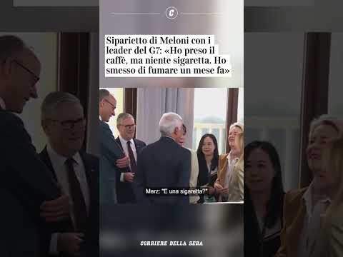 Siparietto di Meloni con i leader del G7: “Ho preso il caffè ma niente sigaretta. Ho smesso…